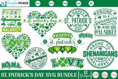 St. Patrick's Day SVG Bundle, Prone to Shenanigans, St. Patrick's Day, St. Patrick's Day svg designs, SVGs, Food & Drink, Print & Cut, Quotes and Sayings SVG DesignPlante 503 
