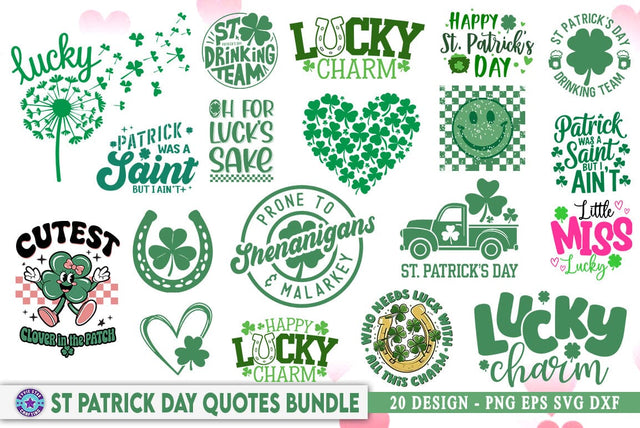 St Patricks Day SVG Bundle, Shamrock svg, Irish svg, St Patricks shirt SVG for Cricut, St Patrick's Day Quotes, Funny St Patricks Day Svg SVG FiveStarCrafting 