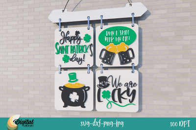 St Patricks Day SVG. Hanging Interchangeable Sign Laser Cut SVG Evgenyia Guschina 
