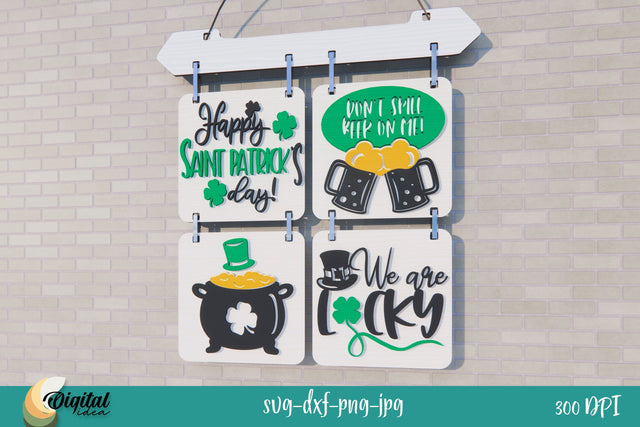 St Patricks Day SVG. Hanging Interchangeable Sign Laser Cut SVG Evgenyia Guschina 