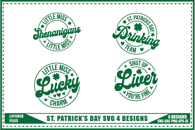 St. Patrick's Day Svg, Lucky Shamrock Svg 4 Designs SVG shah alam 