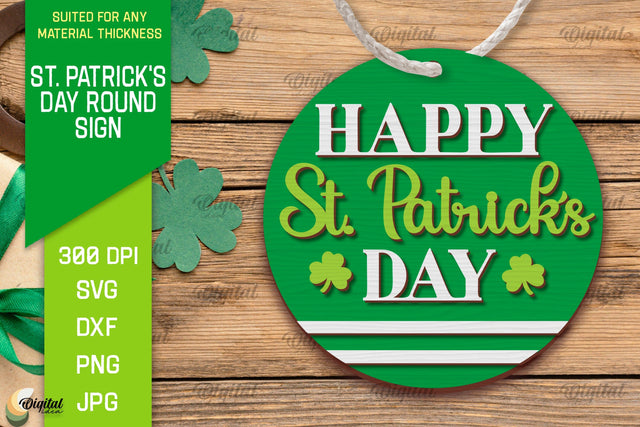 St. Patrick's Day SVG. Round Sign Laser Cut SVG Evgenyia Guschina 