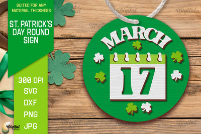 St. Patrick's Day SVG. Round Sign Laser Cut SVG Evgenyia Guschina 