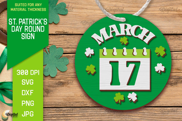 St. Patrick's Day SVG. Round Sign Laser Cut SVG Evgenyia Guschina 