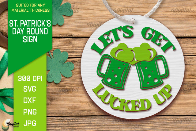 St. Patrick's Day SVG. Round Sign Laser Cut SVG Evgenyia Guschina 