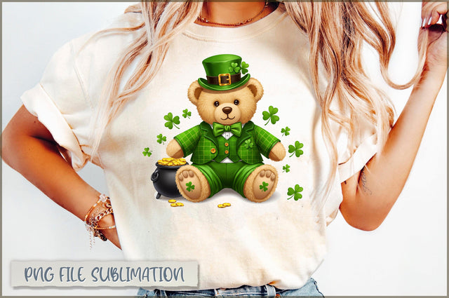St. Patrick's Day Teddy Bear PNG Sublimation Shetara Begum 