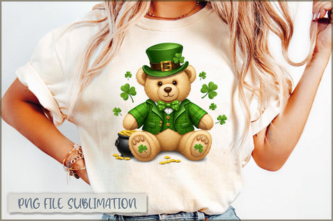 St. Patrick's Day Teddy Bear PNG Sublimation Shetara Begum 