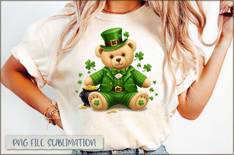 St. Patrick's Day Teddy Bear PNG Sublimation Shetara Begum 
