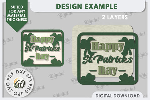 St Patrick's Day Tiered Tray Laser Cut Bundle. Lucky Charm SVG Evgenyia Guschina 