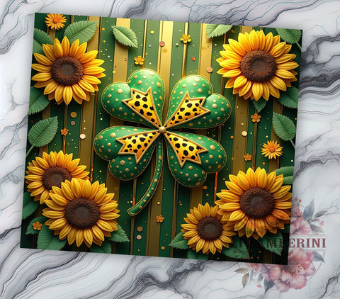 St Patricks Day Tumbler, Glitter Shamrock Design, Retro St Pat Tumbler, 20oz Tumbler Wrap, Sublimation Design, Irish Holiday Tumbler, Shamrock Art, St Patrick's Day Gift Sublimation Li Zamperini 