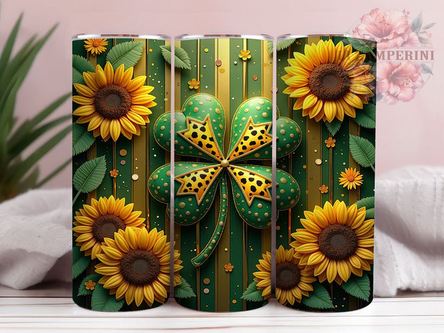 St Patricks Day Tumbler, Glitter Shamrock Design, Retro St Pat Tumbler, 20oz Tumbler Wrap, Sublimation Design, Irish Holiday Tumbler, Shamrock Art, St Patrick's Day Gift Sublimation Li Zamperini 