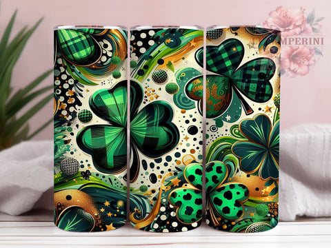 St. Patrick's Day Tumbler, Lucky Shamrock PNG, Leopard Print Glitter Tumbler, Holiday Drinkware, Shamrock Sublimation Design, Festive Tumbler Wrap, Unique St. Patty's Gift Sublimation Li Zamperini 