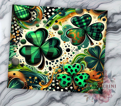 St. Patrick's Day Tumbler, Lucky Shamrock PNG, Leopard Print Glitter Tumbler, Holiday Drinkware, Shamrock Sublimation Design, Festive Tumbler Wrap, Unique St. Patty's Gift Sublimation Li Zamperini 