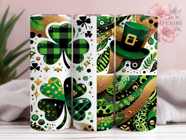 St. Patrick's Day Tumbler, Lucky Shamrock PNG, Leopard Print Glitter Tumbler, Holiday Drinkware, Shamrock Sublimation Design, Festive Tumbler Wrap, Unique St. Patty's Gift Sublimation Li Zamperini 