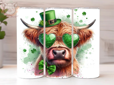 St Patrick's Day Tumbler Wrap 20oz Skinny Tumbler, Highland Cow Tumbler Png, St Patrick's PNG Downloads, 20oz Tumbler Png, Sublimation Design, Digital, Digital Download PNG Sublimation Lara' s Designs 