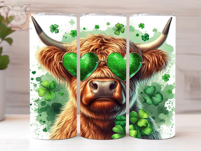 St Patrick's Day Tumbler Wrap 20oz Skinny Tumbler, Highland Cow Tumbler Png, St Patrick's PNG Downloads, 20oz Tumbler Png, Sublimation Design, Digital, Digital Download PNG Sublimation Lara' s Designs 