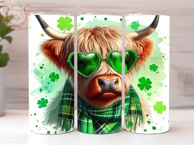 St Patrick's Day Tumbler Wrap 20oz Skinny Tumbler, Highland Cow Tumbler Png, St Patrick's PNG Downloads, 20oz Tumbler Png, Sublimation Design, Digital, Digital Download PNG Sublimation Lara' s Designs 