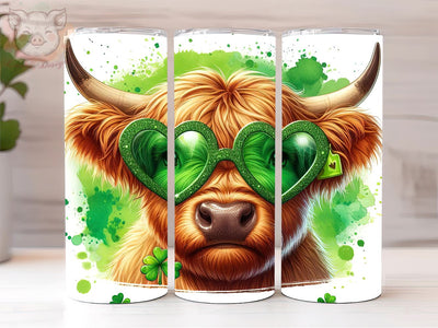 St Patrick's Day Tumbler Wrap 20oz Skinny Tumbler, Highland Cow Tumbler Png, St Patrick's PNG Downloads, 20oz Tumbler Png, Sublimation Design, Digital, Digital Download PNG Sublimation Lara' s Designs 