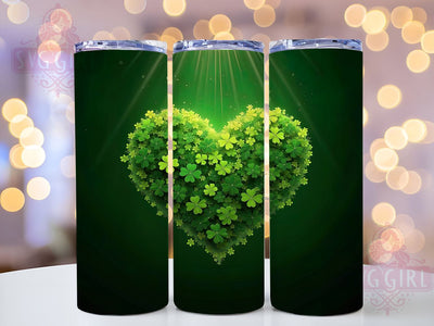 St. Patrick's Day Tumbler Wrap, Clover Design Tumbler, 20oz Sublimation Wrap, Digital Download Tumbler, Irish Gift, Shamrock Tumbler Design, Unique Drinkware, Festive Tumbler Art Sublimation SvggirlplusArt 
