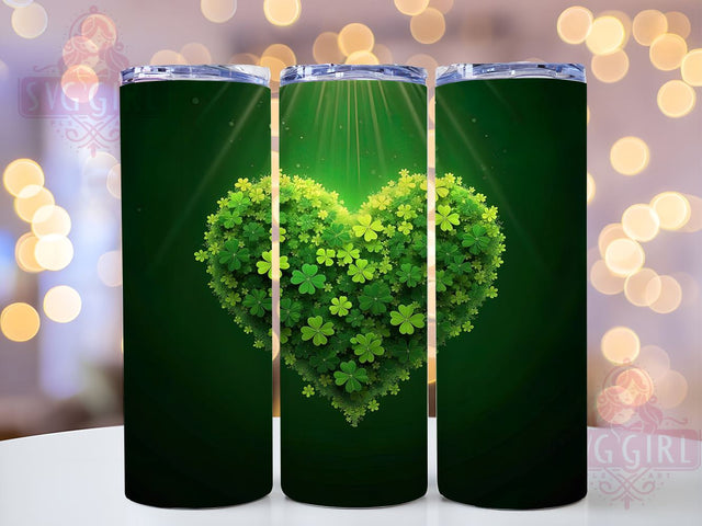 St. Patrick's Day Tumbler Wrap, Clover Design Tumbler, 20oz Sublimation Wrap, Digital Download Tumbler, Irish Gift, Shamrock Tumbler Design, Unique Drinkware, Festive Tumbler Art Sublimation SvggirlplusArt 
