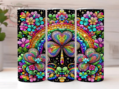 St. Patrick's Day Tumbler Wrap, Diamond Shamrock Design, Clover Tumbler Wrap, 20oz Sublimation Wrap, Irish Holiday Drinkware, Digital Download Tumbler, Festive Shamrock Art Sublimation Lara' s Designs 