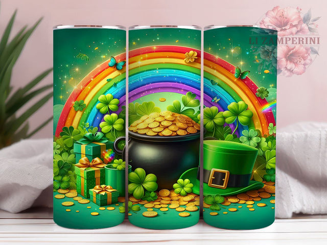 St. Patrick's Day Tumbler Wrap, Lucky Clover Design, Shamrock Tumbler Wrap, 20oz Sublimation Wrap, Irish Holiday Drinkware, Digital Download Tumbler, Clover Art, Festive St. Sublimation Li Zamperini 