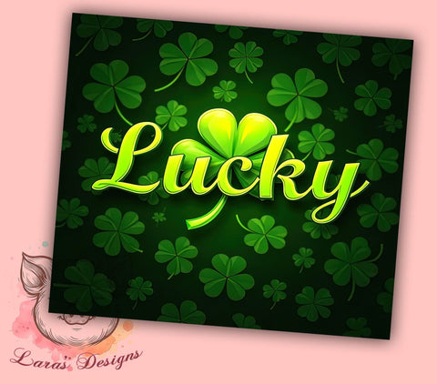 St. Patrick's Day Tumbler Wrap, Lucky Clover Design, Shamrock Tumbler Wrap, 20oz Sublimation Wrap, Irish Holiday Drinkware, Digital Download Tumbler, Clover Art Sublimation Lara' s Designs 