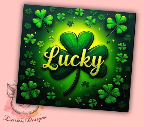 St. Patrick's Day Tumbler Wrap, Lucky Clover Design, Shamrock Tumbler Wrap, 20oz Sublimation Wrap, Irish Holiday Drinkware, Digital Download Tumbler, Clover Art Sublimation Lara' s Designs 