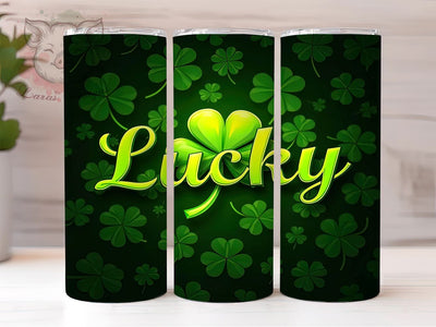 St. Patrick's Day Tumbler Wrap, Lucky Clover Design, Shamrock Tumbler Wrap, 20oz Sublimation Wrap, Irish Holiday Drinkware, Digital Download Tumbler, Clover Art Sublimation Lara' s Designs 
