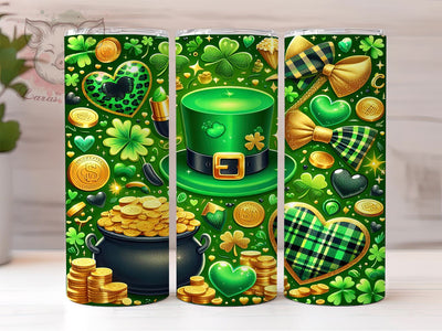 St. Patrick's Day Tumbler Wrap, Lucky Clover Design, Shamrock Tumbler Wrap, 20oz Sublimation Wrap, Irish Holiday Drinkware, Digital Download Tumbler, Clover Art Sublimation Lara' s Designs 