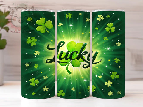St. Patrick's Day Tumbler Wrap, Lucky Clover Design, Shamrock Tumbler Wrap, 20oz Sublimation Wrap, Irish Holiday Drinkware, Digital Download Tumbler, Clover Art Sublimation Lara' s Designs 
