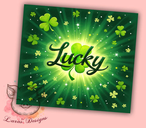 St. Patrick's Day Tumbler Wrap, Lucky Clover Design, Shamrock Tumbler Wrap, 20oz Sublimation Wrap, Irish Holiday Drinkware, Digital Download Tumbler, Clover Art Sublimation Lara' s Designs 