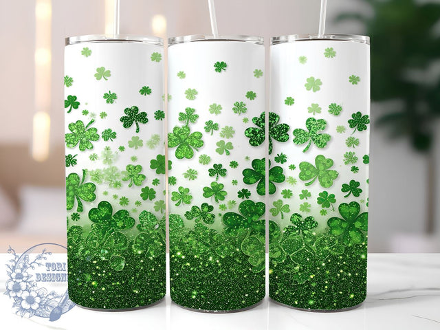 St. Patrick's Day Tumbler Wrap, Lucky Shamrock Tumbler, Clover Design Tumbler, 20oz Sublimation Wrap, Digital Download Tumbler, Irish Holiday Drinkware, Unique Lucky Tumbler Art Sublimation ToriDesigns 