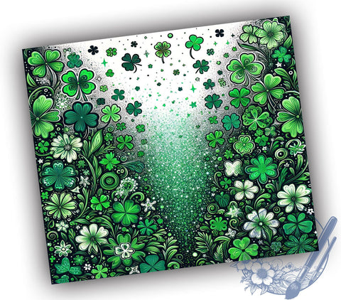 St. Patrick's Day Tumbler Wrap, Lucky Shamrock Tumbler, Clover Design Tumbler, 20oz Sublimation Wrap, Digital Download Tumbler, Irish Holiday Drinkware, Unique Lucky Tumbler Art Sublimation ToriDesigns 