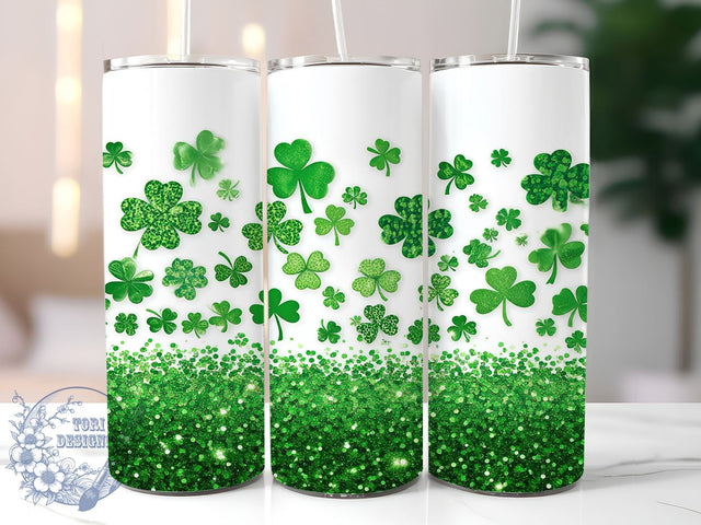 St. Patrick's Day Tumbler Wrap, Lucky Shamrock Tumbler, Clover Design Tumbler, 20oz Sublimation Wrap, Digital Download Tumbler, Irish Holiday Drinkware, Unique Lucky Tumbler Art Sublimation ToriDesigns 
