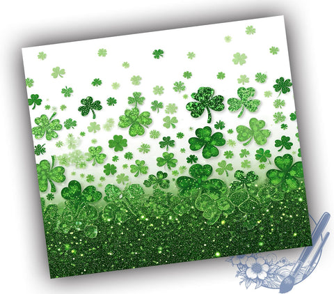 St. Patrick's Day Tumbler Wrap, Lucky Shamrock Tumbler, Clover Design Tumbler, 20oz Sublimation Wrap, Digital Download Tumbler, Irish Holiday Drinkware, Unique Lucky Tumbler Art Sublimation ToriDesigns 
