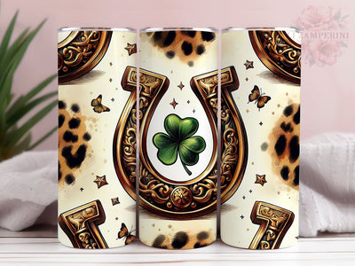St. Patrick's Day Tumbler Wrap png, St. Patrick's Day Horseshoe 20 oz skinny tumbler png, Straight & Tapered Tumbler Wrap, Instant Digital Download Sublimation Li Zamperini 