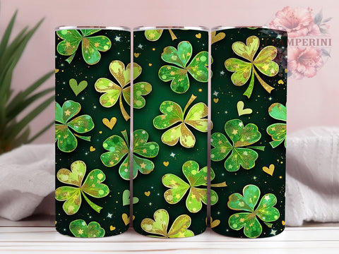 St. Patrick's Day Tumbler Wrap, Shamrock Clover Design, 20oz Sublimation Wrap, Irish Holiday Drinkware, Digital Download Tumbler, Clover Art, Festive St. Patty's Gift Sublimation Li Zamperini 