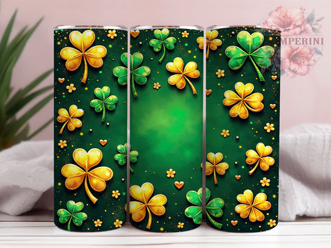 St. Patrick's Day Tumbler Wrap, Shamrock Clover Design, 20oz Sublimation Wrap, Irish Holiday Drinkware, Digital Download Tumbler, Clover Art, Festive St. Patty's Gift Sublimation Li Zamperini 