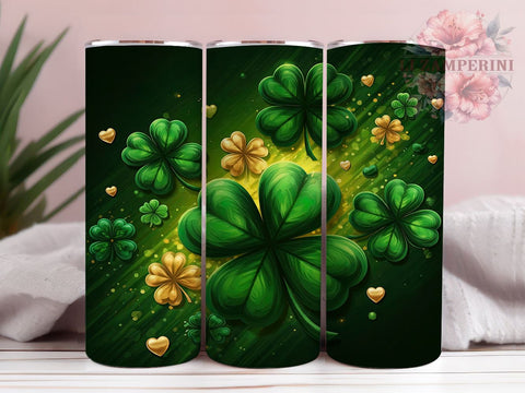 St. Patrick's Day Tumbler Wrap, Shamrock Clover Design, 20oz Sublimation Wrap, Irish Holiday Drinkware, Digital Download Tumbler, Clover Art, Festive St. Patty's Gift Sublimation Li Zamperini 