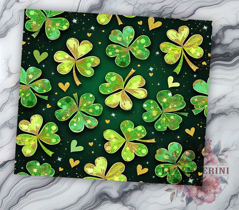 St. Patrick's Day Tumbler Wrap, Shamrock Clover Design, 20oz Sublimation Wrap, Irish Holiday Drinkware, Digital Download Tumbler, Clover Art, Festive St. Patty's Gift Sublimation Li Zamperini 