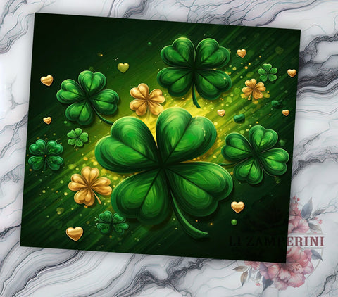 St. Patrick's Day Tumbler Wrap, Shamrock Clover Design, 20oz Sublimation Wrap, Irish Holiday Drinkware, Digital Download Tumbler, Clover Art, Festive St. Patty's Gift Sublimation Li Zamperini 
