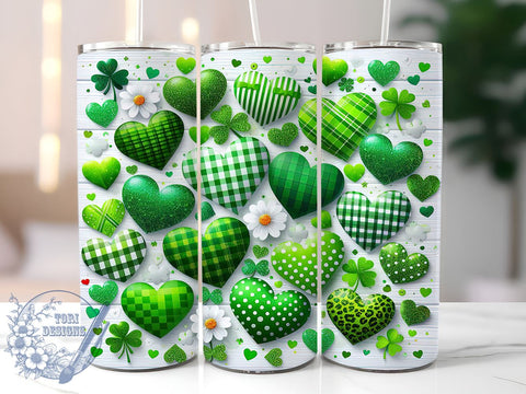 St. Patrick's Day Tumbler Wrap, Shamrock Design Tumbler, Clover Tumbler Wrap, 20oz Sublimation Wrap, Digital Download Tumbler, Irish Holiday Drinkware, Unique Shamrock Art, Festive Tumbler Sublimation ToriDesigns 