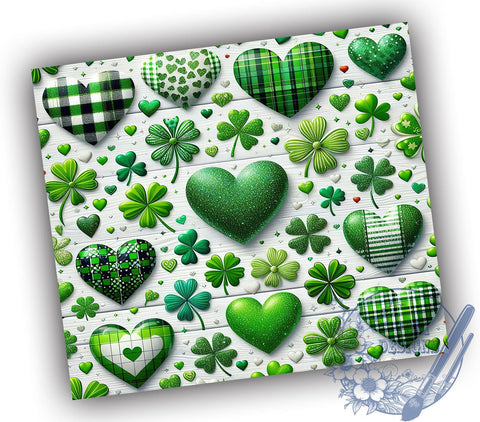 St. Patrick's Day Tumbler Wrap, Shamrock Design Tumbler, Clover Tumbler Wrap, 20oz Sublimation Wrap, Digital Download Tumbler, Irish Holiday Drinkware, Unique Shamrock Art, Festive Tumbler Sublimation ToriDesigns 