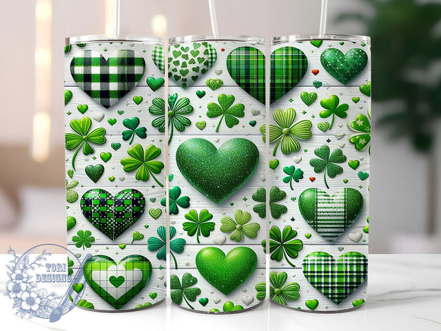 St. Patrick's Day Tumbler Wrap, Shamrock Design Tumbler, Clover Tumbler Wrap, 20oz Sublimation Wrap, Digital Download Tumbler, Irish Holiday Drinkware, Unique Shamrock Art, Festive Tumbler Sublimation ToriDesigns 