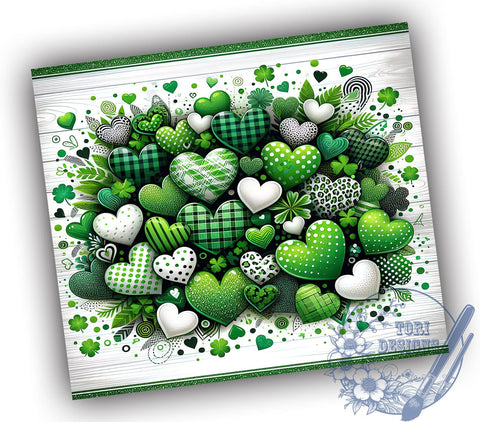 St. Patrick's Day Tumbler Wrap, Shamrock Design Tumbler, Clover Tumbler Wrap, 20oz Sublimation Wrap, Digital Download Tumbler, Irish Holiday Drinkware, Unique Shamrock Art, Festive Tumbler Sublimation ToriDesigns 