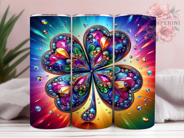 St. Patrick's Day Tumbler Wrap, Sparkly Shamrock Design, Glittery Clover Tumbler Wrap, 20oz Sublimation Wrap, Trendy Irish Drinkware, Digital Download Tumbler, Lucky Clover Sublimation Li Zamperini 