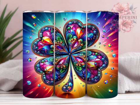 St. Patrick's Day Tumbler Wrap, Sparkly Shamrock Design, Glittery Clover Tumbler Wrap, 20oz Sublimation Wrap, Trendy Irish Drinkware, Digital Download Tumbler, Lucky Clover Sublimation Li Zamperini 