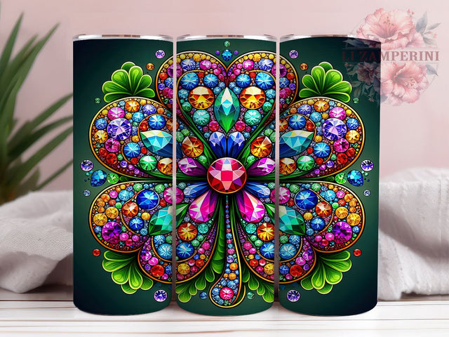 St. Patrick's Day Tumbler Wrap, Sparkly Shamrock Design, Glittery Clover Tumbler Wrap, 20oz Sublimation Wrap, Trendy Irish Drinkware, Digital Download Tumbler, Lucky Clover Sublimation Li Zamperini 