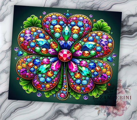 St. Patrick's Day Tumbler Wrap, Sparkly Shamrock Design, Glittery Clover Tumbler Wrap, 20oz Sublimation Wrap, Trendy Irish Drinkware, Digital Download Tumbler, Lucky Clover Sublimation Li Zamperini 